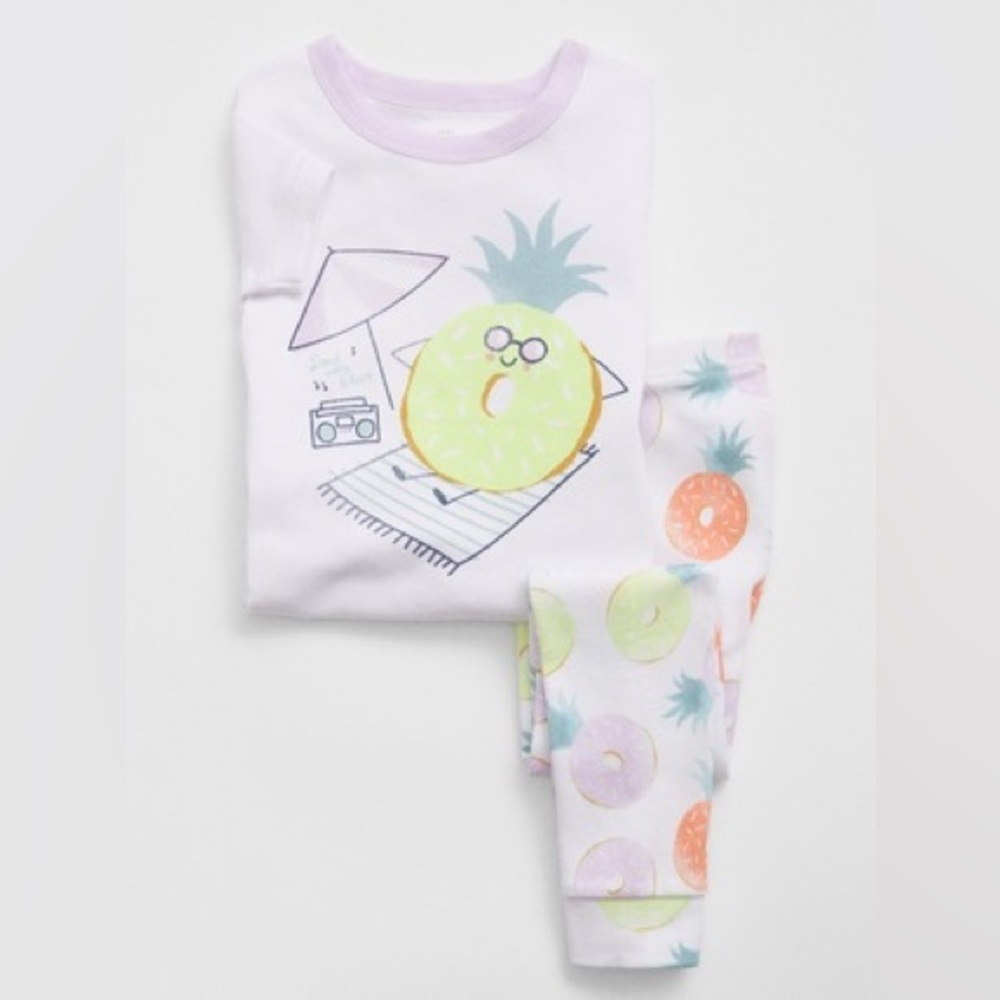 GAP Kids Organically Grown Cotton Pajamas Donut Pineapples 2T